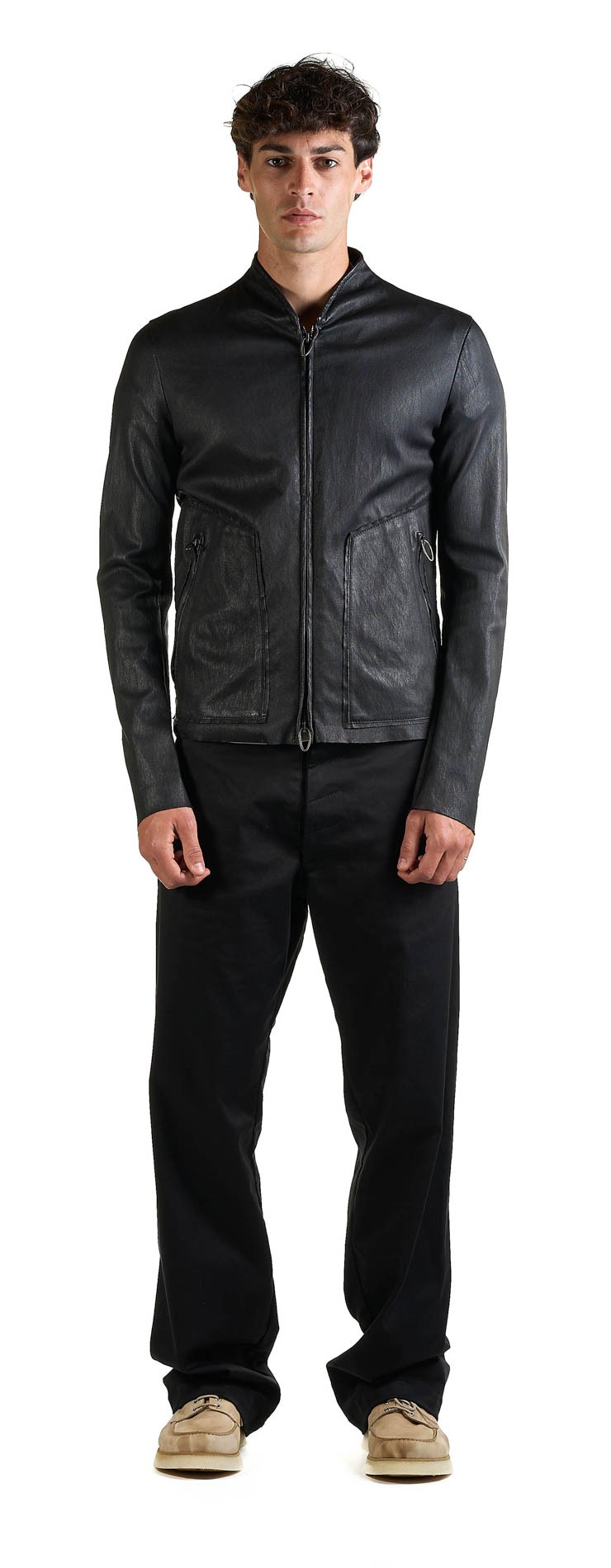 DANIELE BASTA LEATHER AND SILVER JACKET
